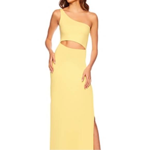 Susana Monaco one shoulder cut out lemon zest maxi Dress - Picture 2 of 11